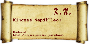 Kincses Napóleon névjegykártya